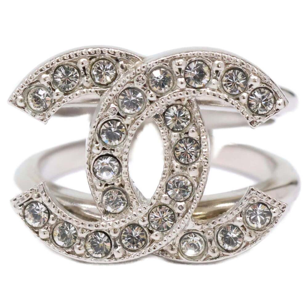 CHANEL Silver Logo Ring